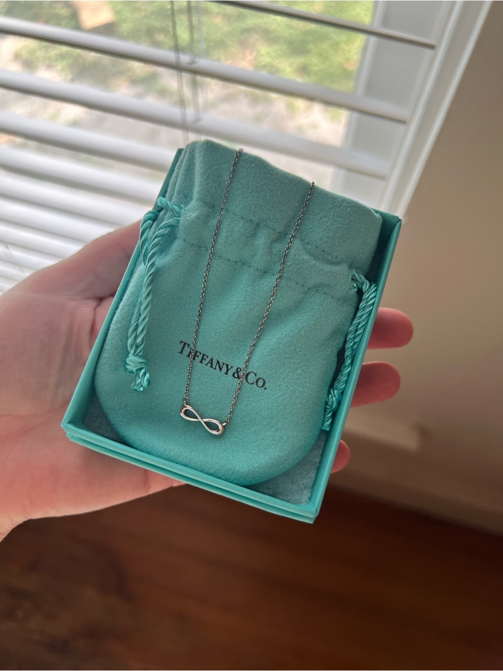 Tiffany & Co. Sterling Silver Infinity Necklace - Tiffany Blue Pouch